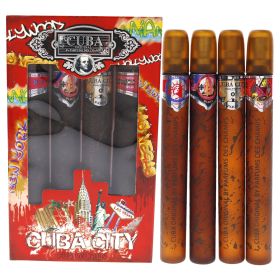 Cuba City by Cuba for Women - 4 Pc Gift Set 1.17oz Hollywood, 1.17oz Vegas, 1.17oz Miami, 1.17oz New York